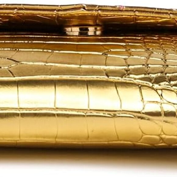 Envelope Clutch Purse for Women Leather Handbag Evening Bag with Detachable Chai - Picture 6 of 8